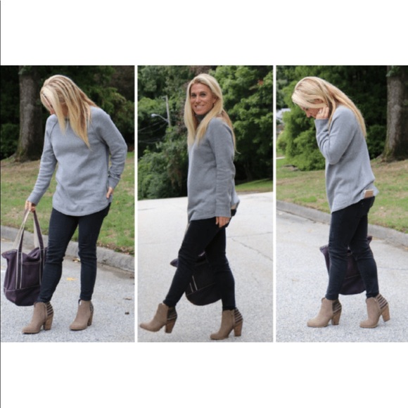 Taupe Woven Lace Back Chic Ankle Booties - Picture 6 of 6